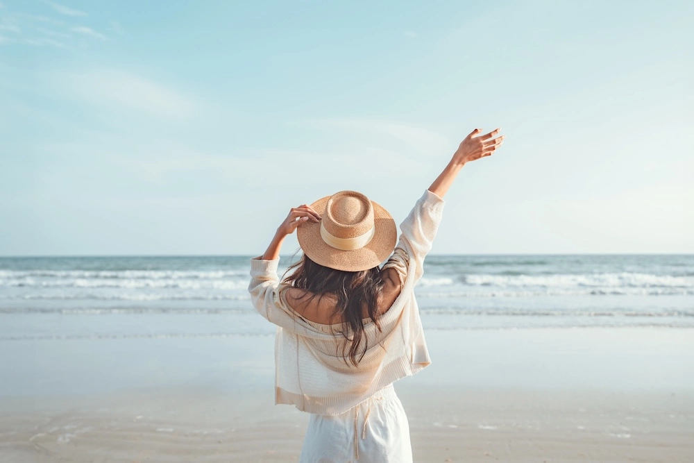 woman on beach