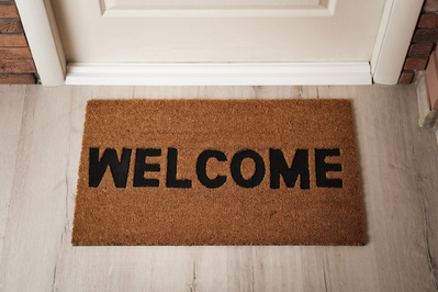 welcome mat at door