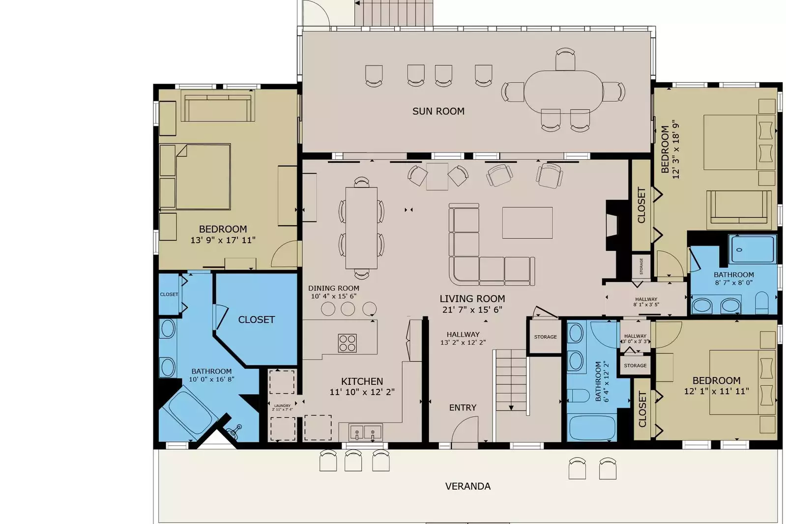 The 1st floor has 3 owner suites and the main living space with easy access to the beach and great ocean views from most anywhere