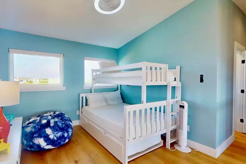 The loft twin over full bunk has a trundle for even more sleeping options