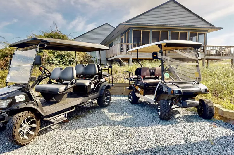 Tee Time has a 6 seater and a 4 seater golf cart