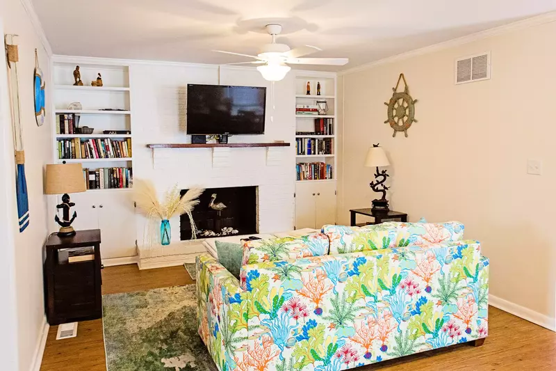 Relax in Lorraine's cozy living room with a good book or catching your favorite show