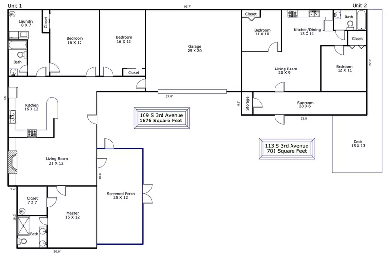 Layout of both properties in Sea Side by Side