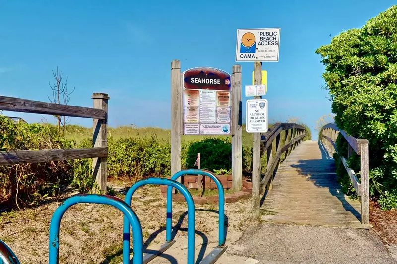 Beach access is steps from the building