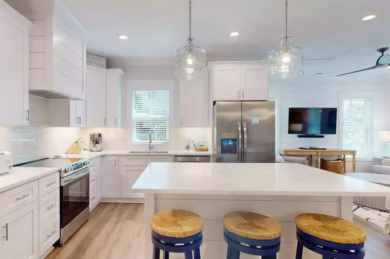 Kitchen is fully stocked with all new appliances