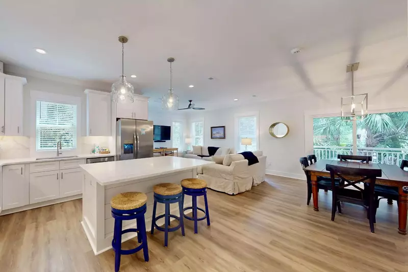 You can even catch your show while eating at the kitchen island