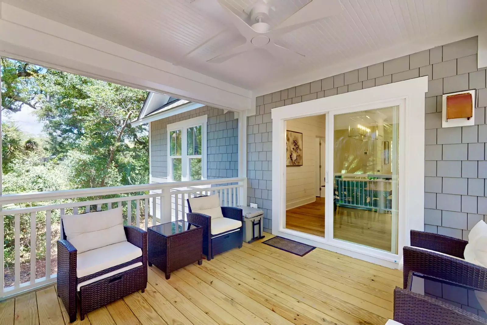 Enjoy a drink or a good book on the covered deck