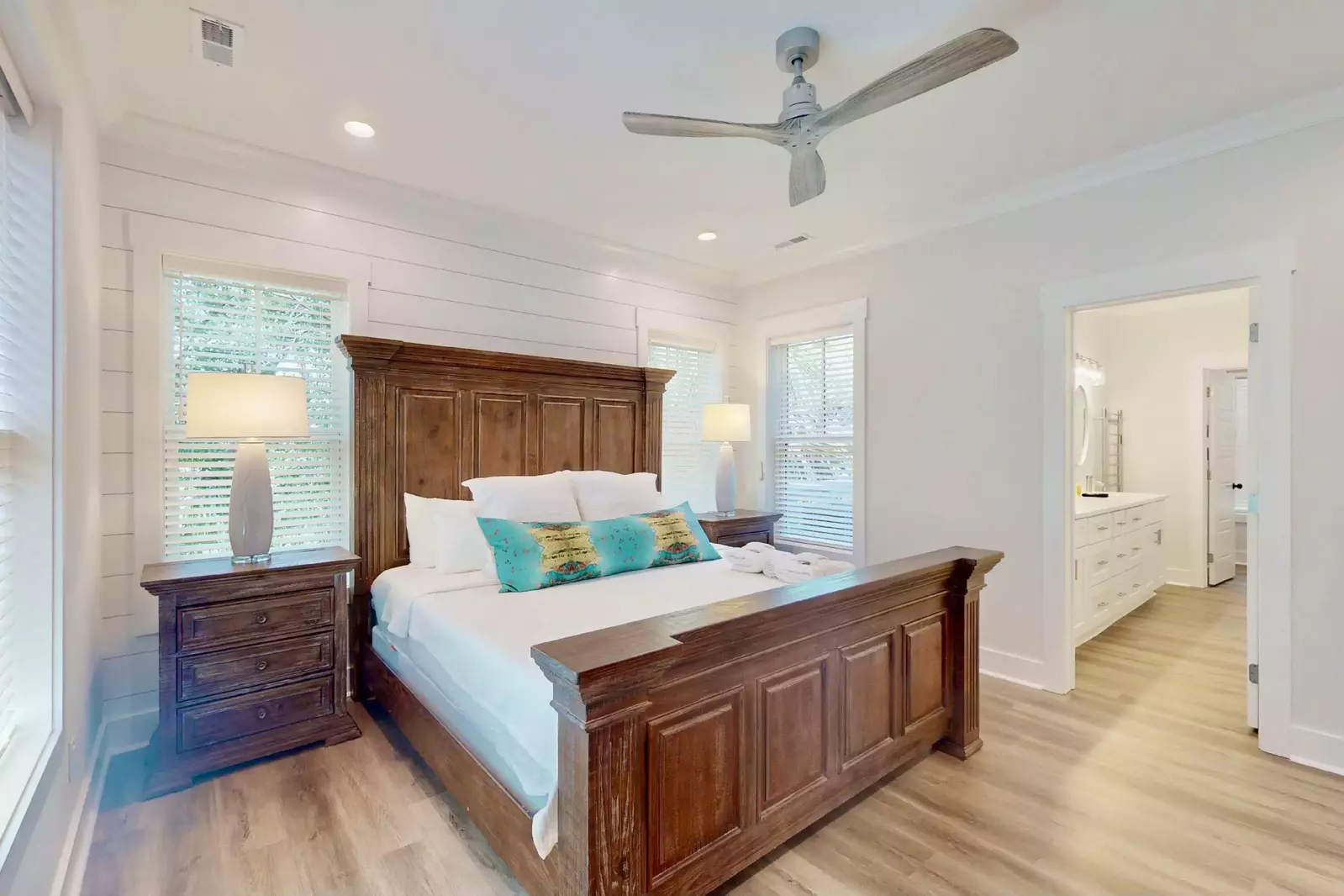 The owner's suite has everything you need for a great stay at Holly Creek!