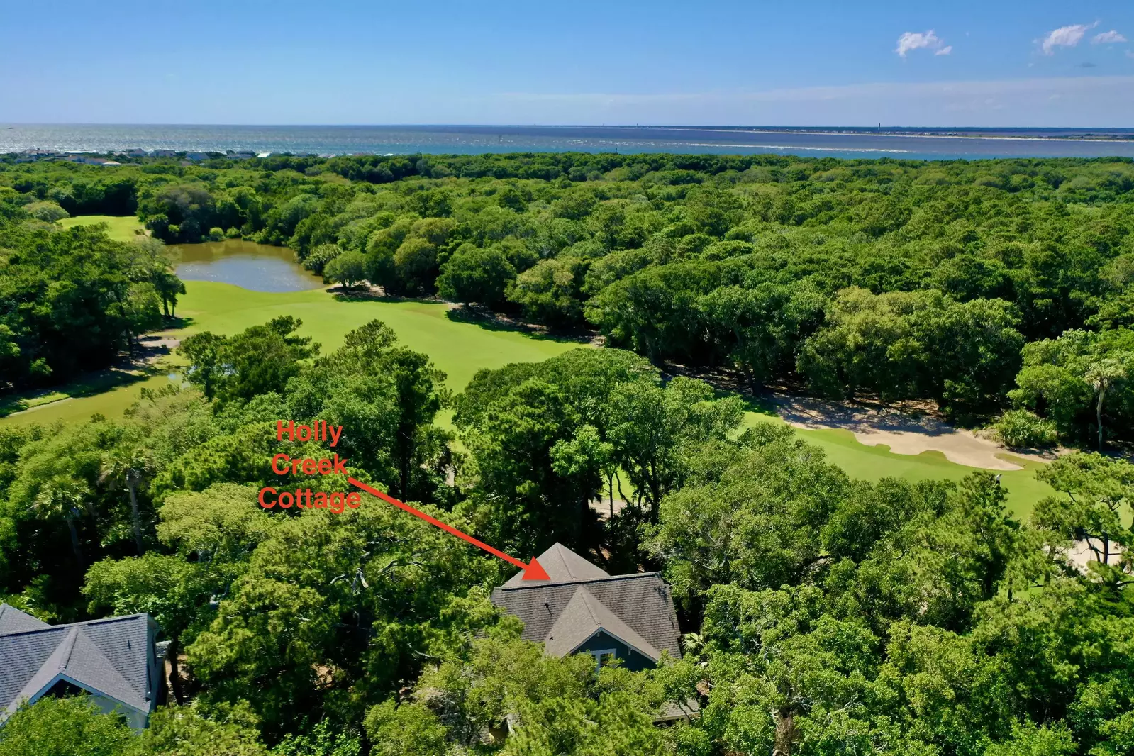 Holly Creek Cottage is nestled among the trees