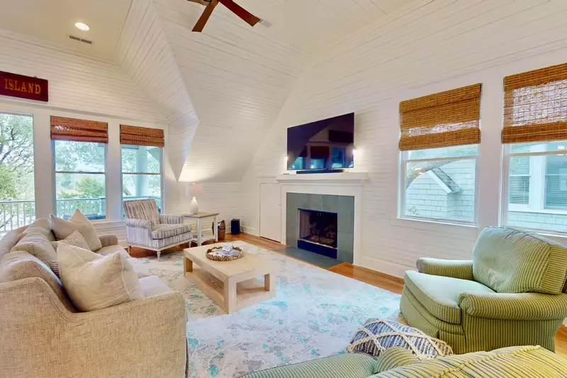 Kick back and watch the game in the main living area