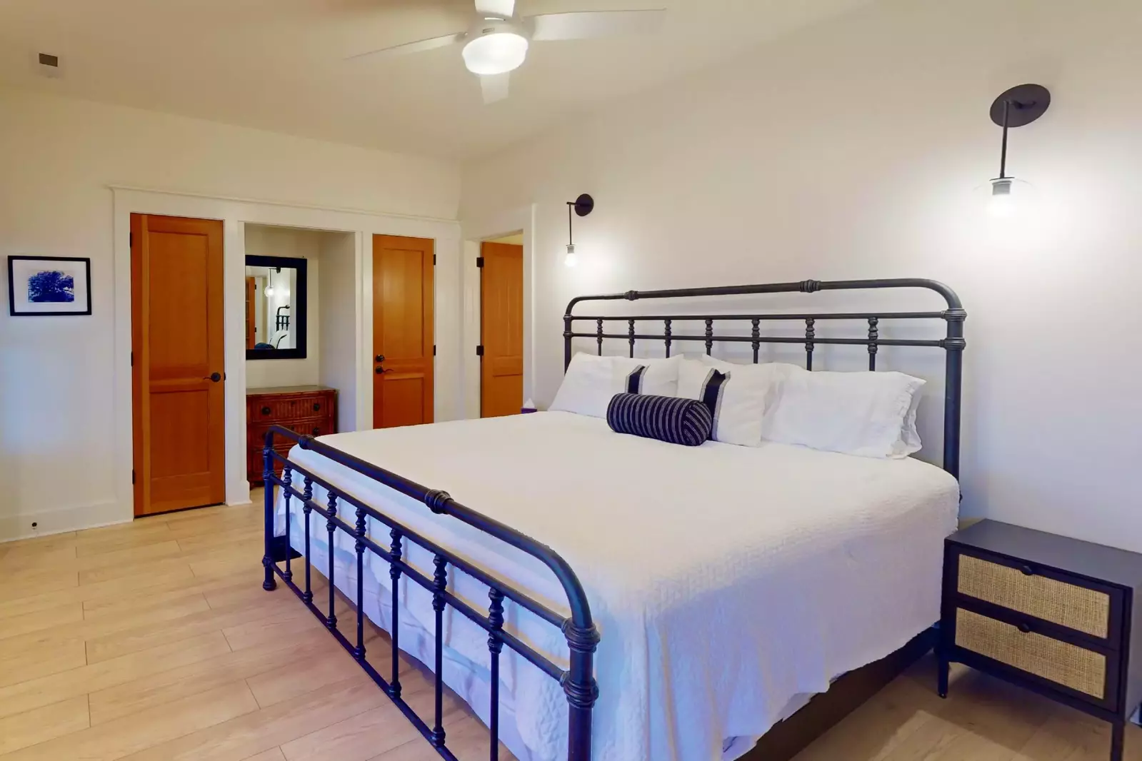 Downstairs king bedroom with views of the marsh!