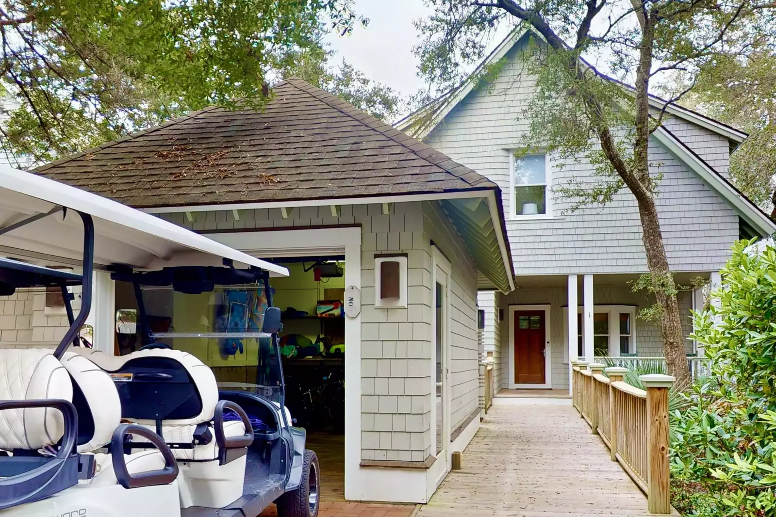 You'll find beach chairs and other essentials in the garage