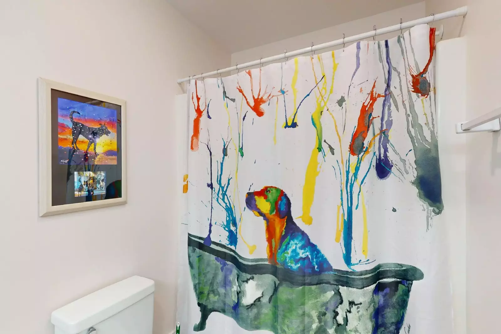 Your kids will love the colorful dog themed ensuite