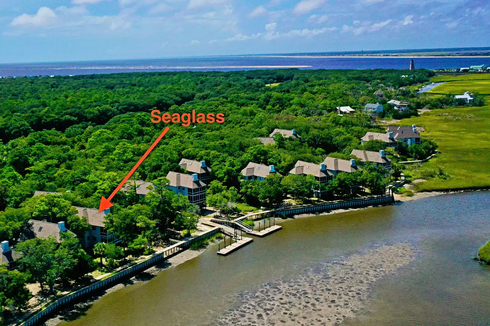 Seaglass is an upper unit with a lovely view of BHI Creek