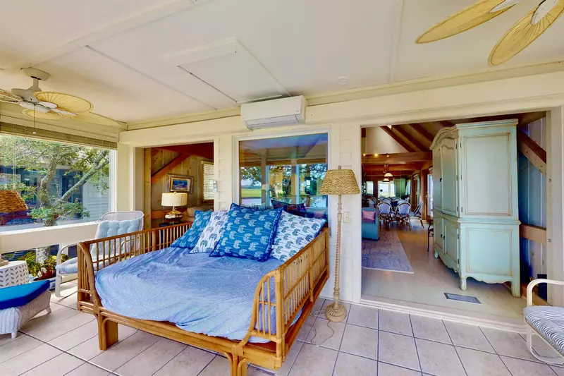 A twin day bed in the four seasons room is the perfect place for a nap or to relax after a day of activities