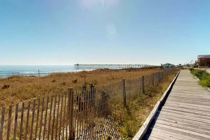 Take a morning walk on the Kure Beach Boardwalk