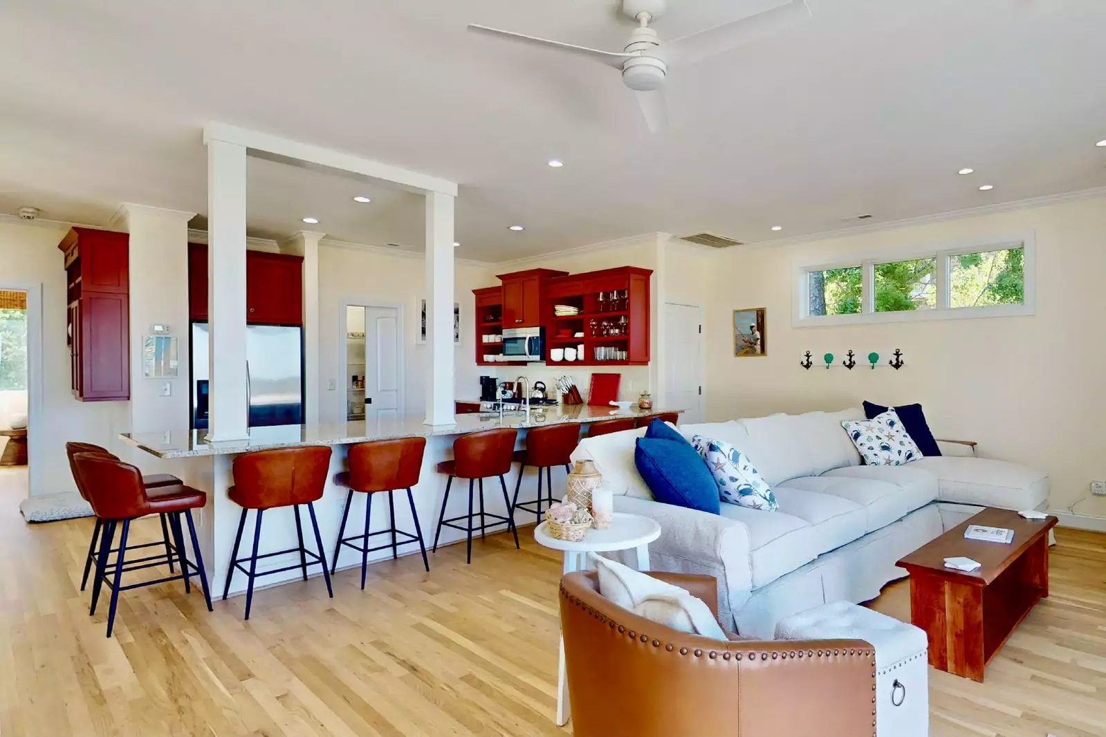 This newly remodeled, open floor plan home has plenty of seating