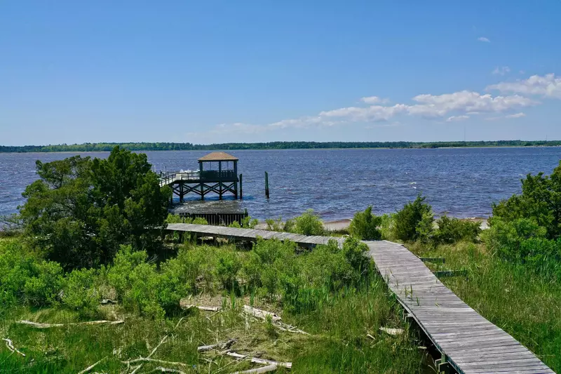 Walkway to the private dock on the Cape Fear River