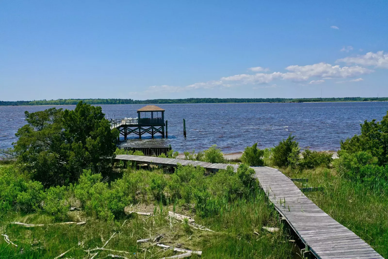 Walkway to the private dock on the Cape Fear River
