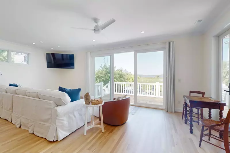 The large sliding doors let in tons of natural light