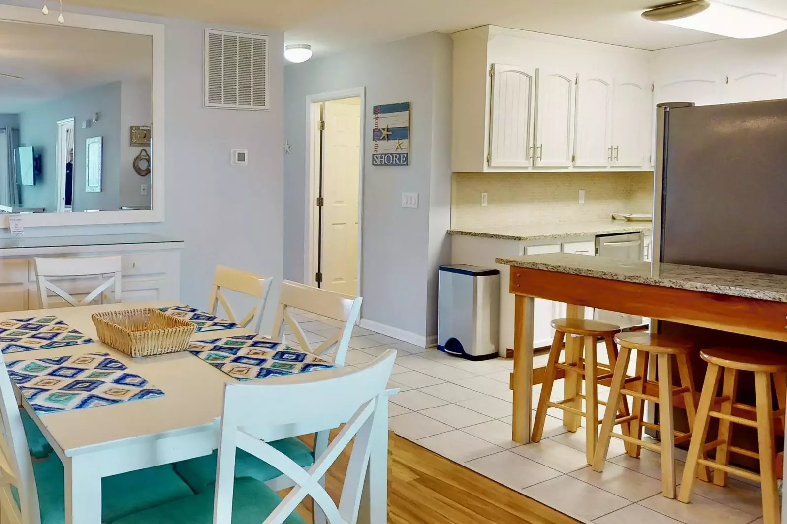 Kitchen is open to the dining area