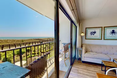 Enjoy an ocean view in this modern living room