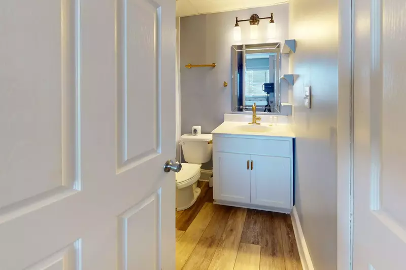 Master bathroom with tub/shower combo