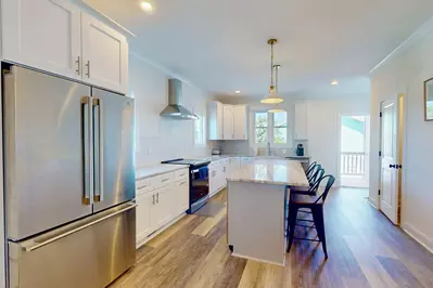 Luxury kitchen with huge island and seating