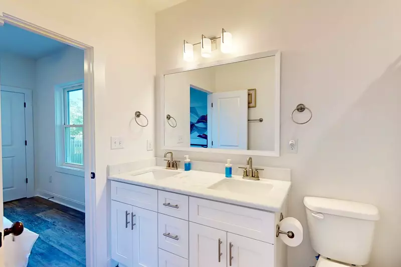 Double vanities in the jack and jill bathroom
