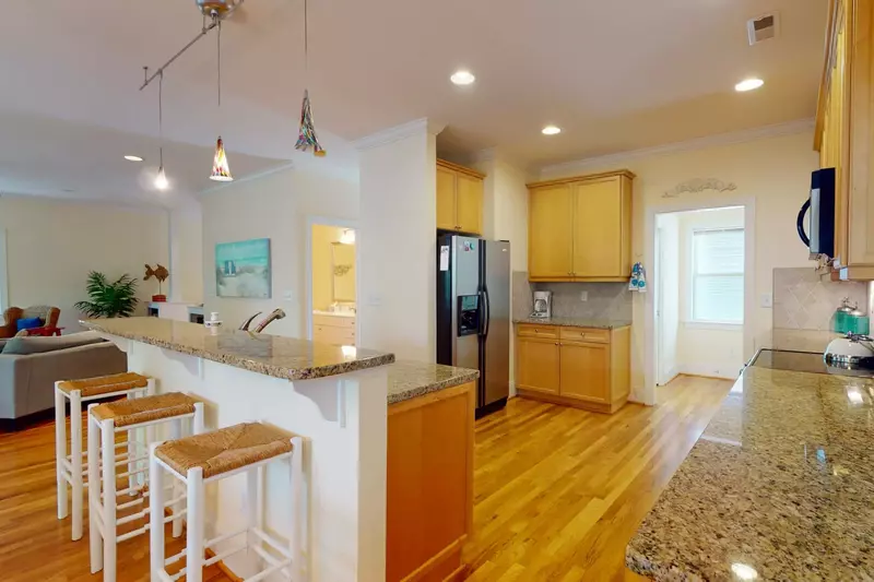 The 2nd floor living space features an open floor plan, with plenty of seating for everyone