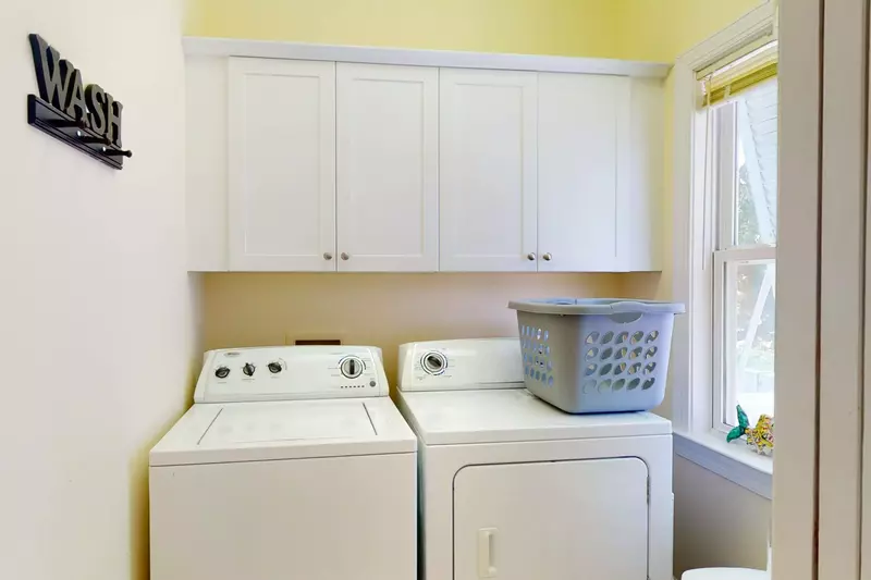 The full size washer and dryer for your use.