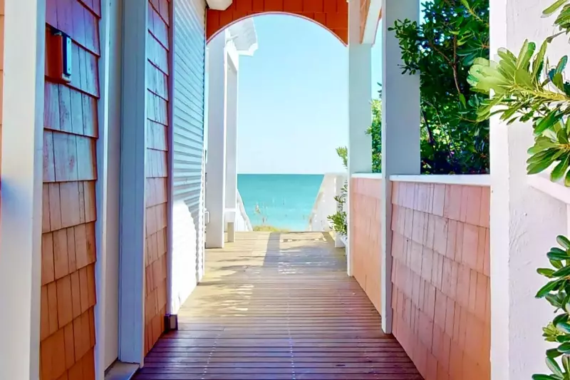 The SeaWatch private beach access has a private bathroom for your use.