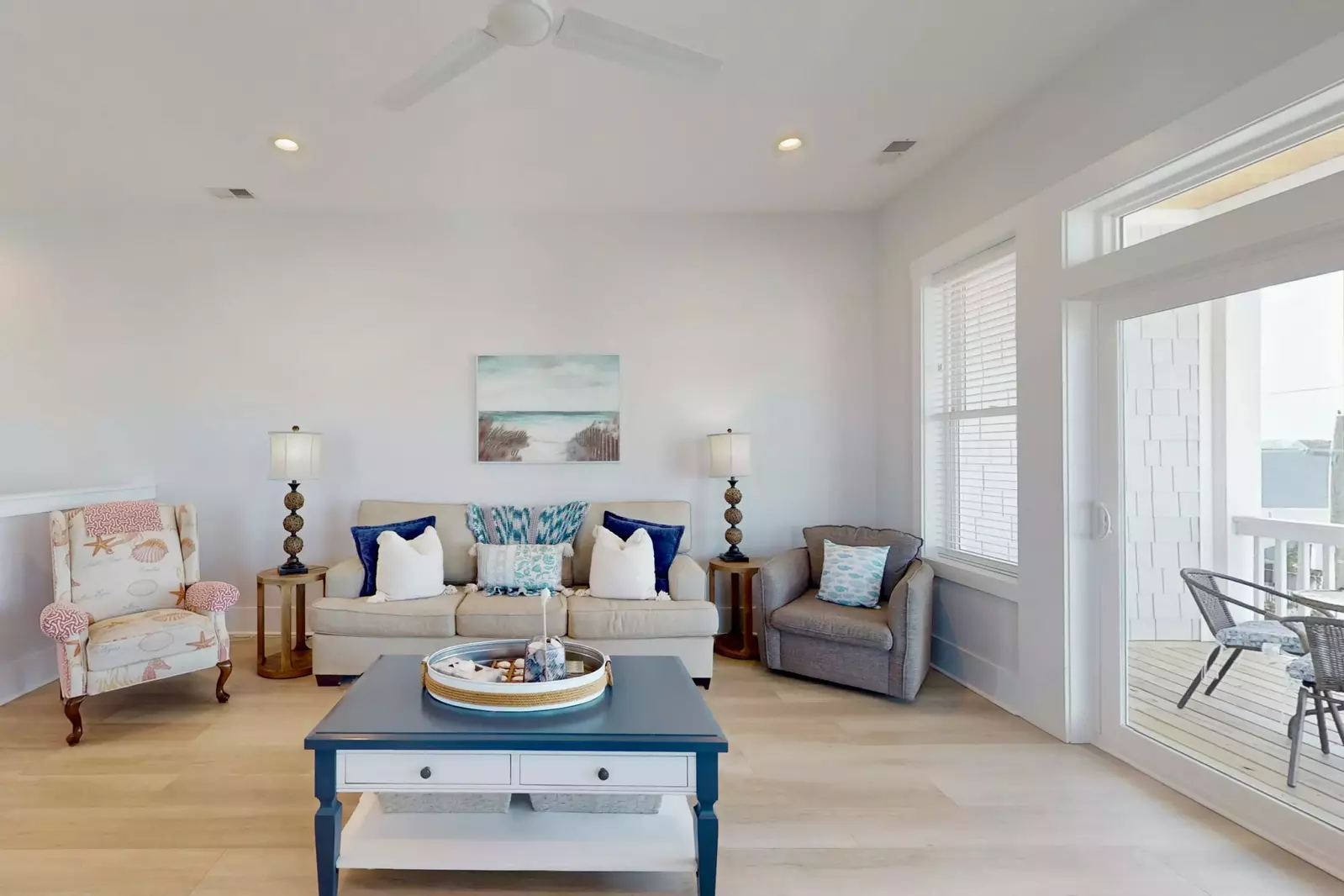 The open floor plan living room is perfect to hang out with your entire group.