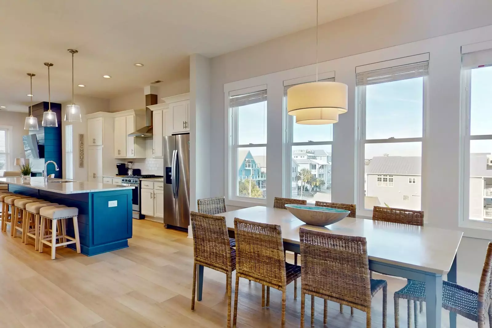 Eat at the island, at the dining table, or both!