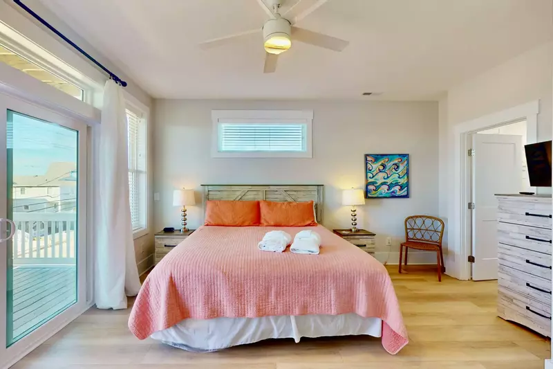 Owner's Suite #3 features a comfy king bed and a private balcony overlooking the intracoastal waterway.