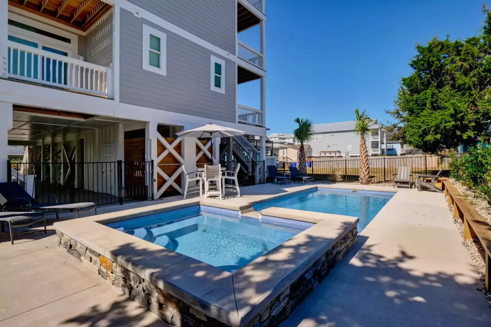Lounge at the semi-private pool/jacuzzi!