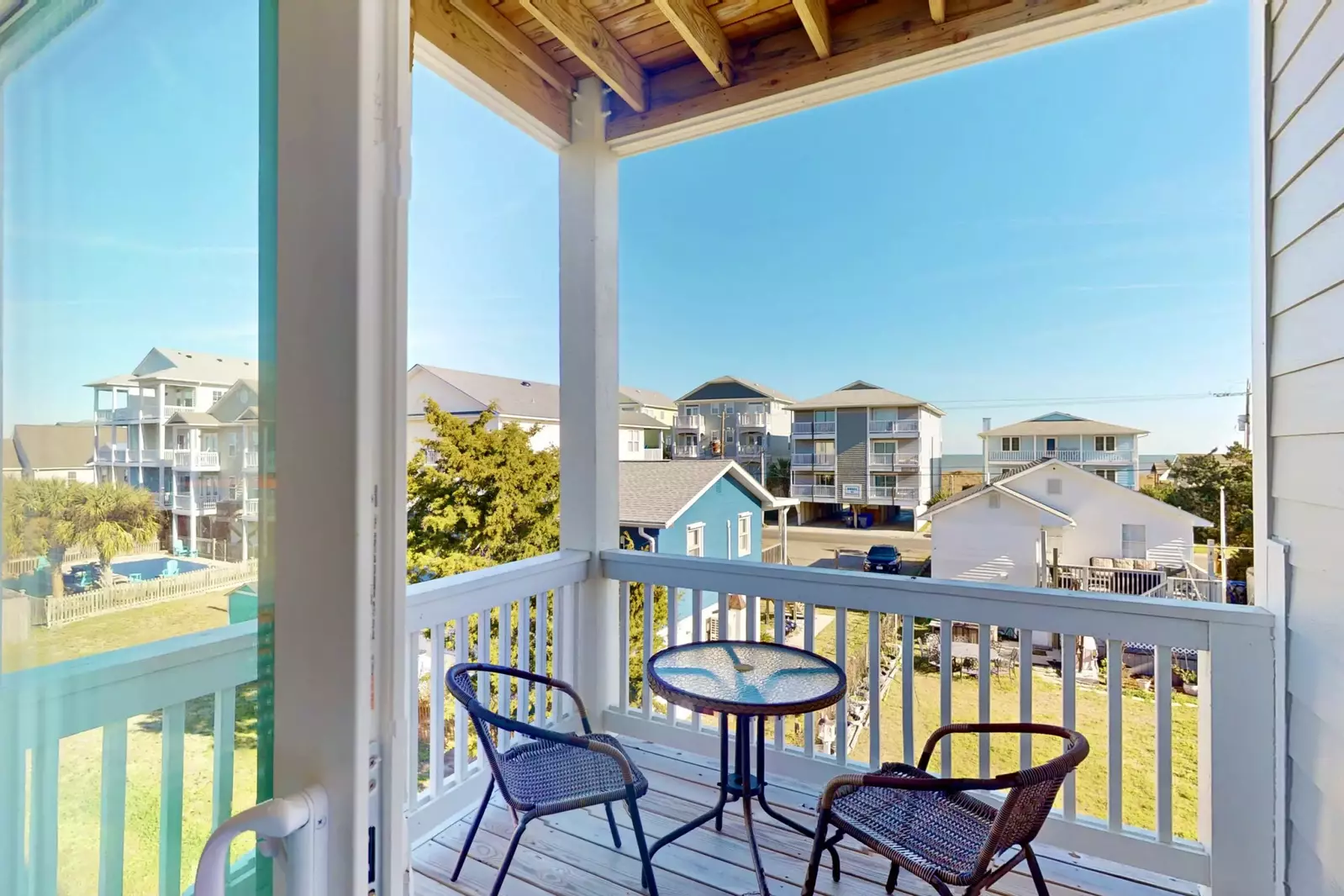 Enjoy a bite to eat on the balcony