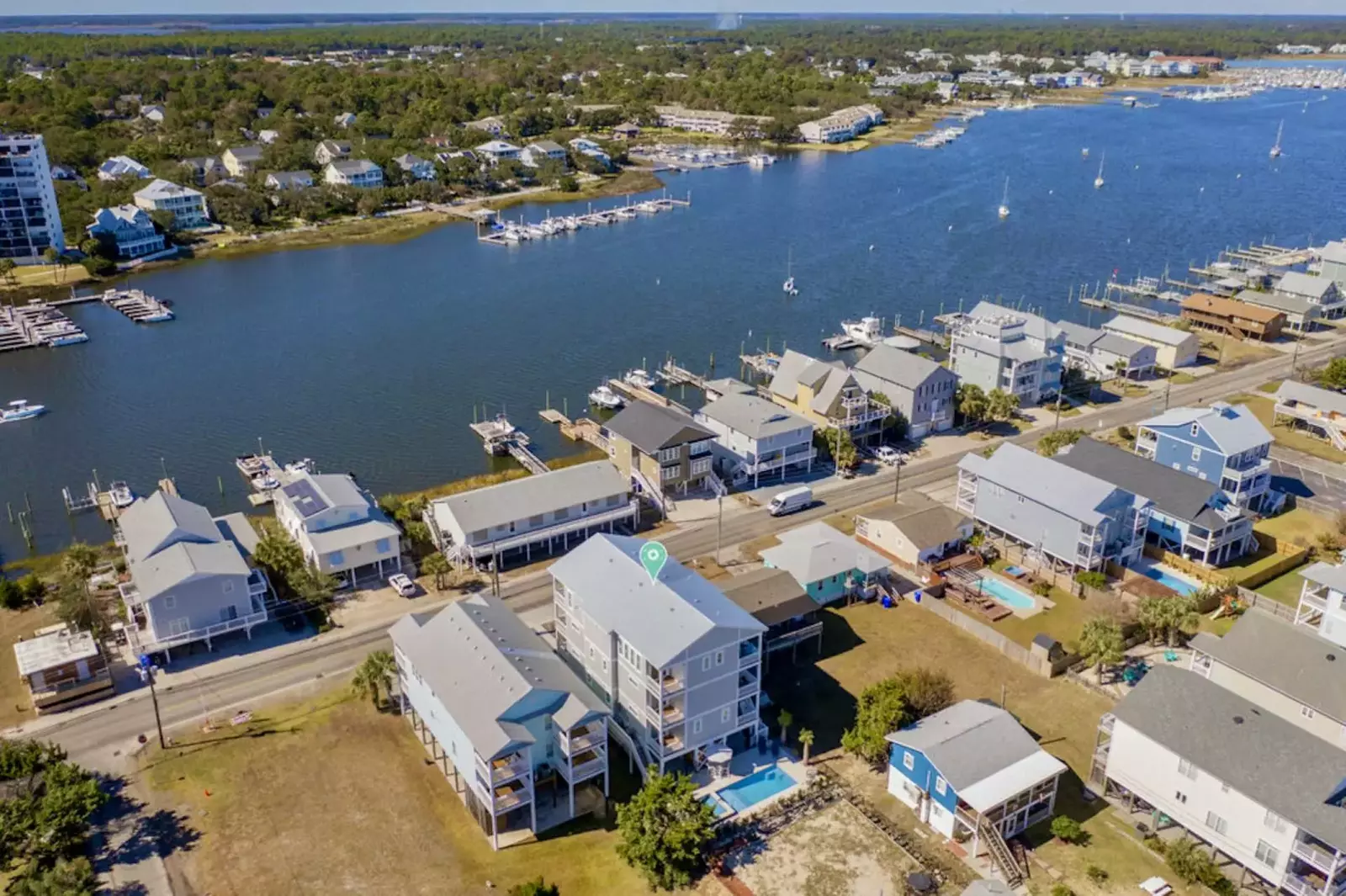 Watch the boats go by on the intracoastal waterway