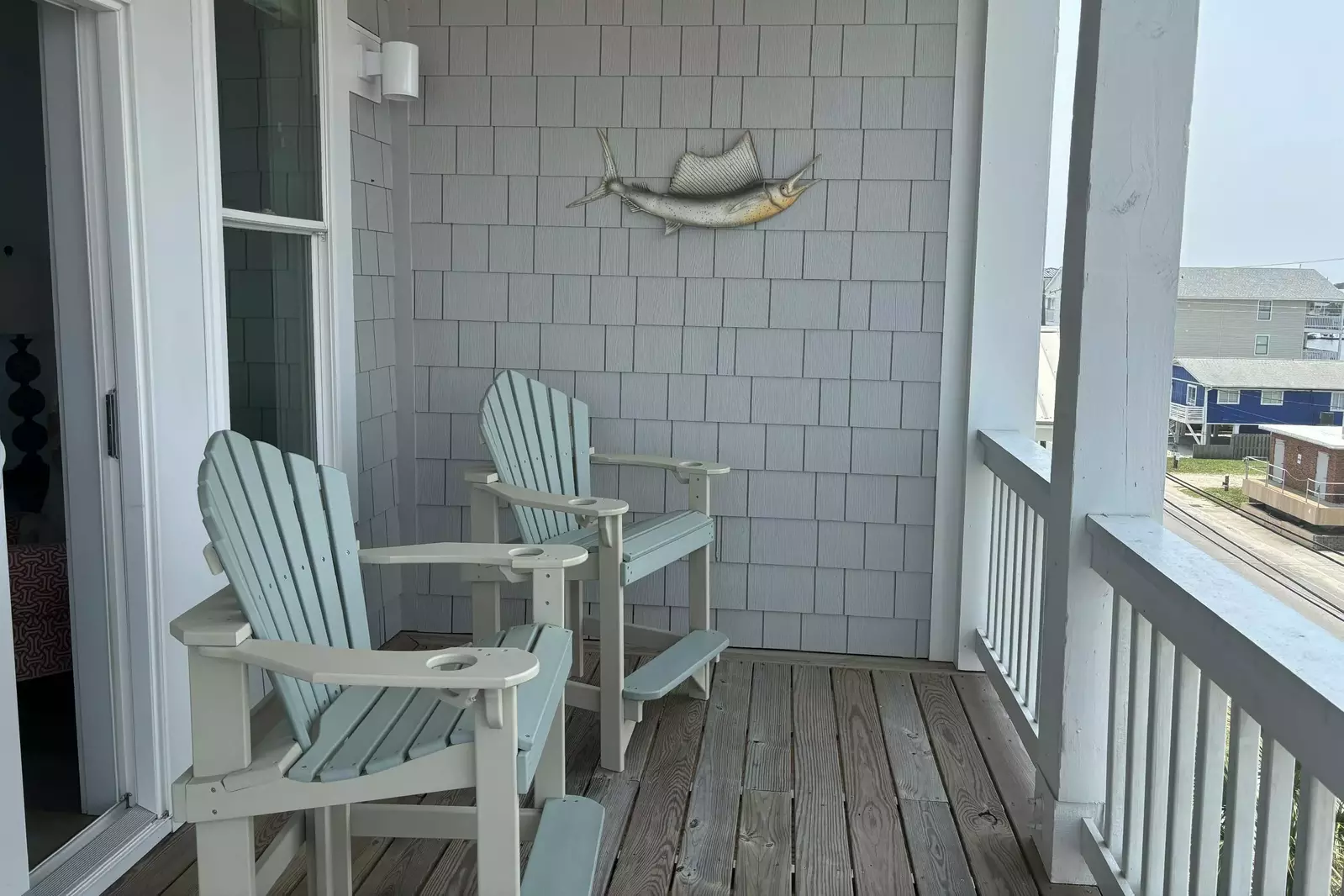 You can enjoy your morning coffee in the new deck furniture at Blue Oasis!