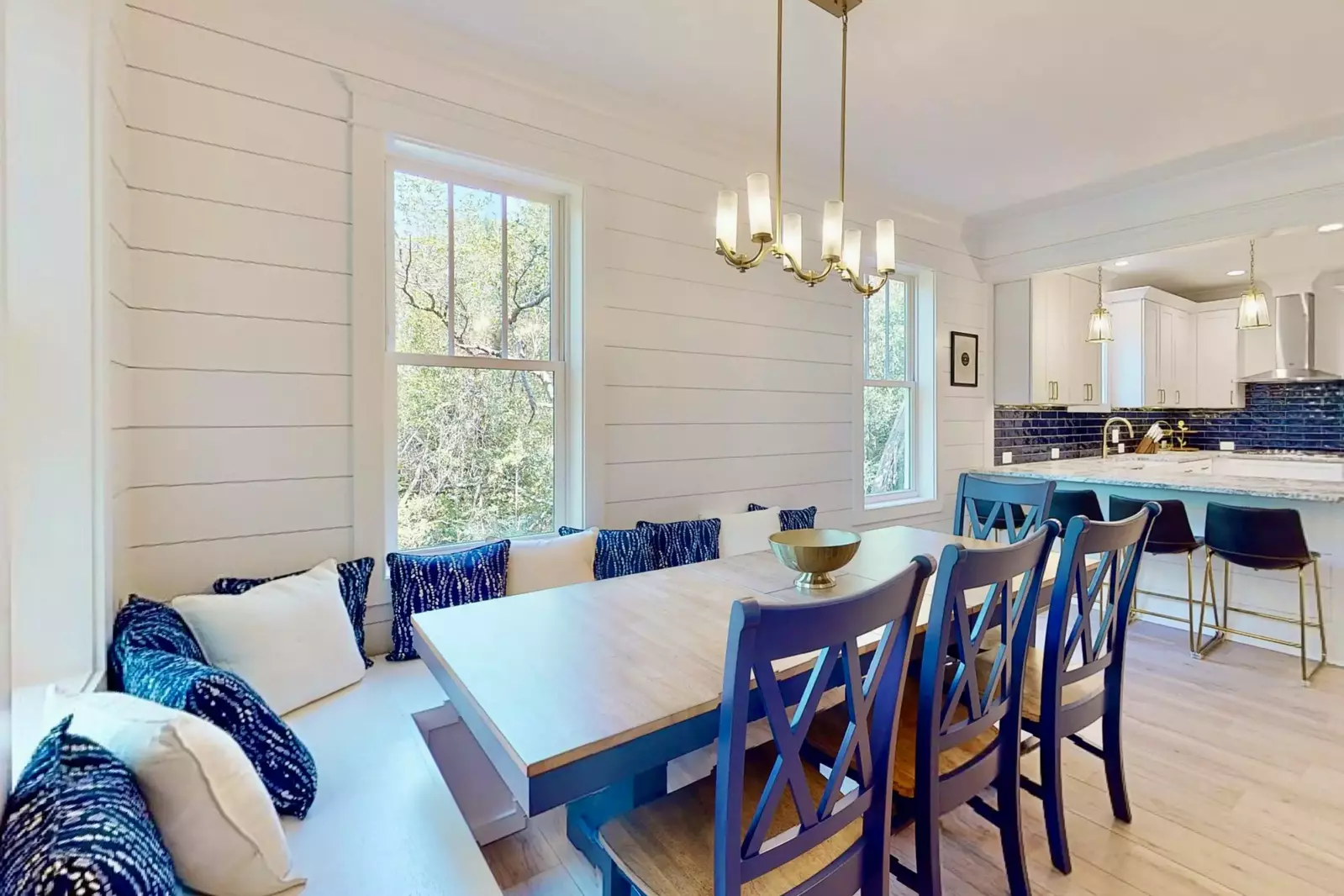 Relax on the comfy banquette and enjoy a great meal