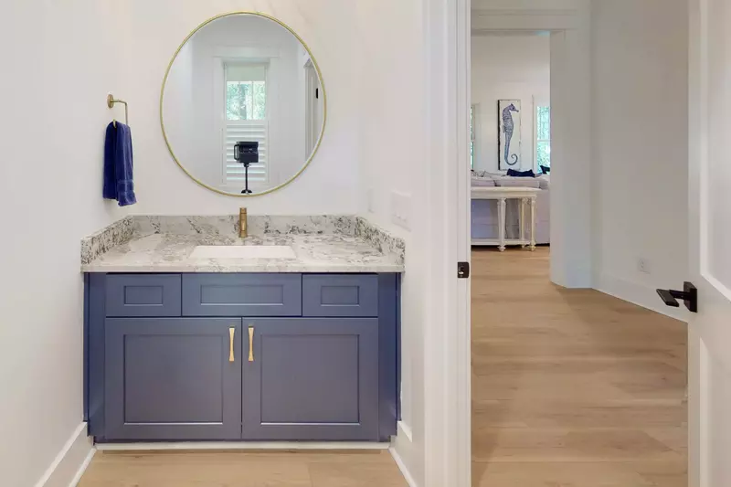 The 1st floor has a hall bathroom