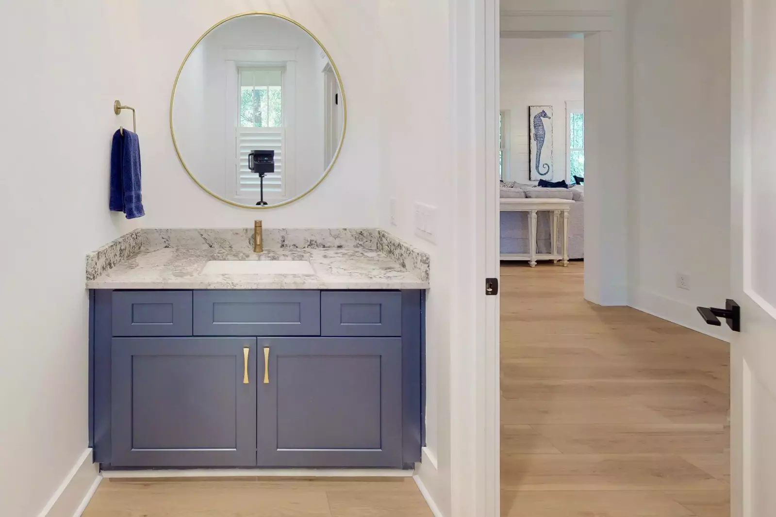 The 1st floor has a hall bathroom