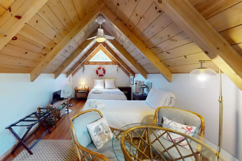 With a tv, table and games the loft users are all set for fun