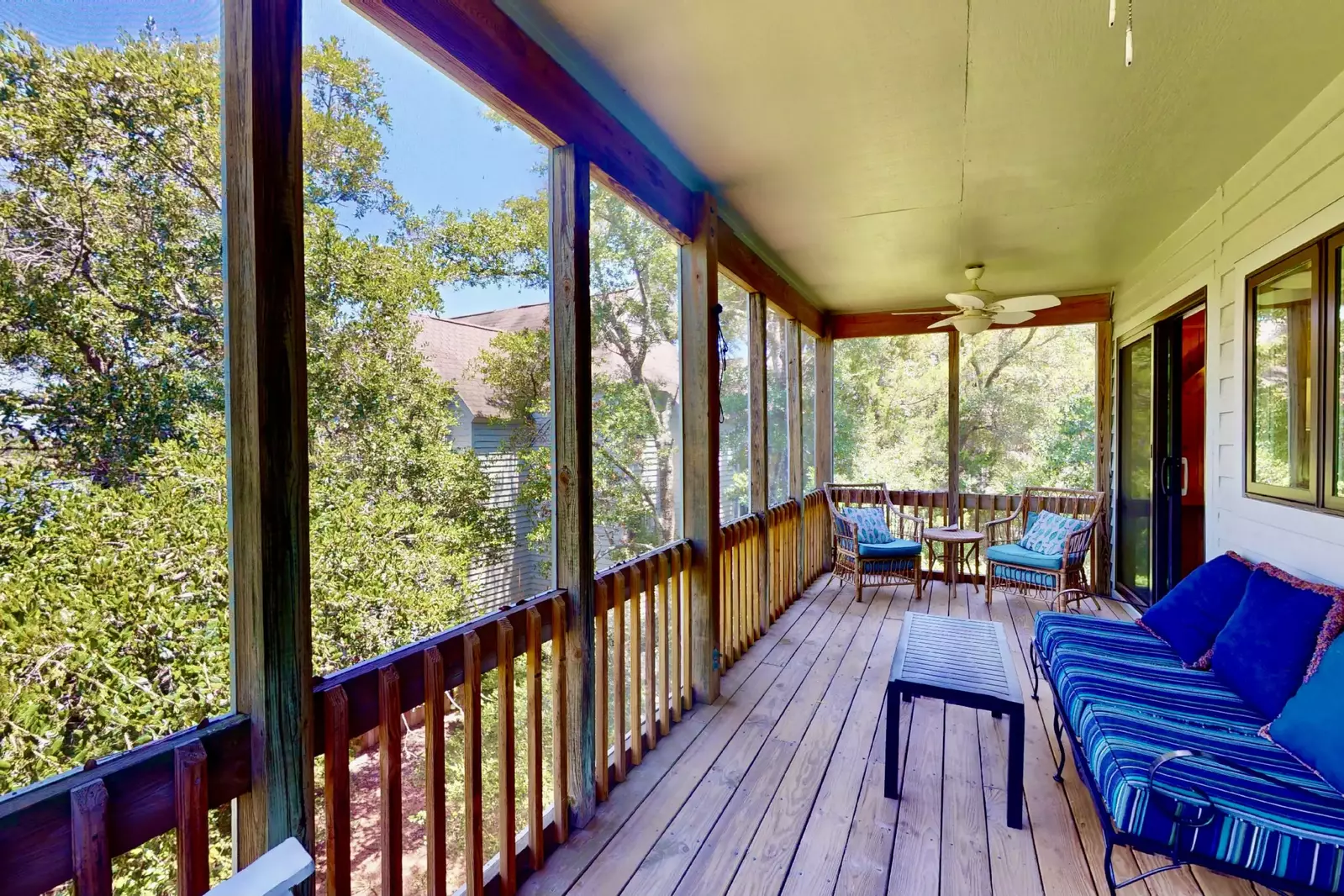 The large porch has space for everyone