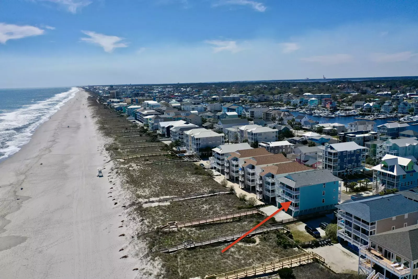 Conveniently located with private beach access