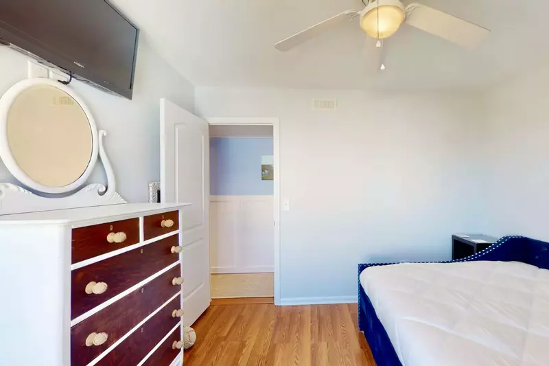 Bedroom 2 also has a wall mounted tv