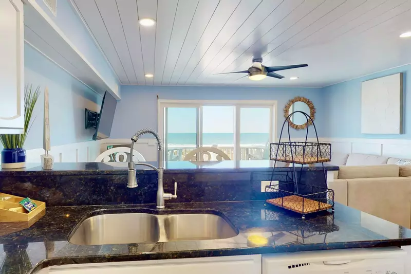 Enjoy the ocean view from the kitchen