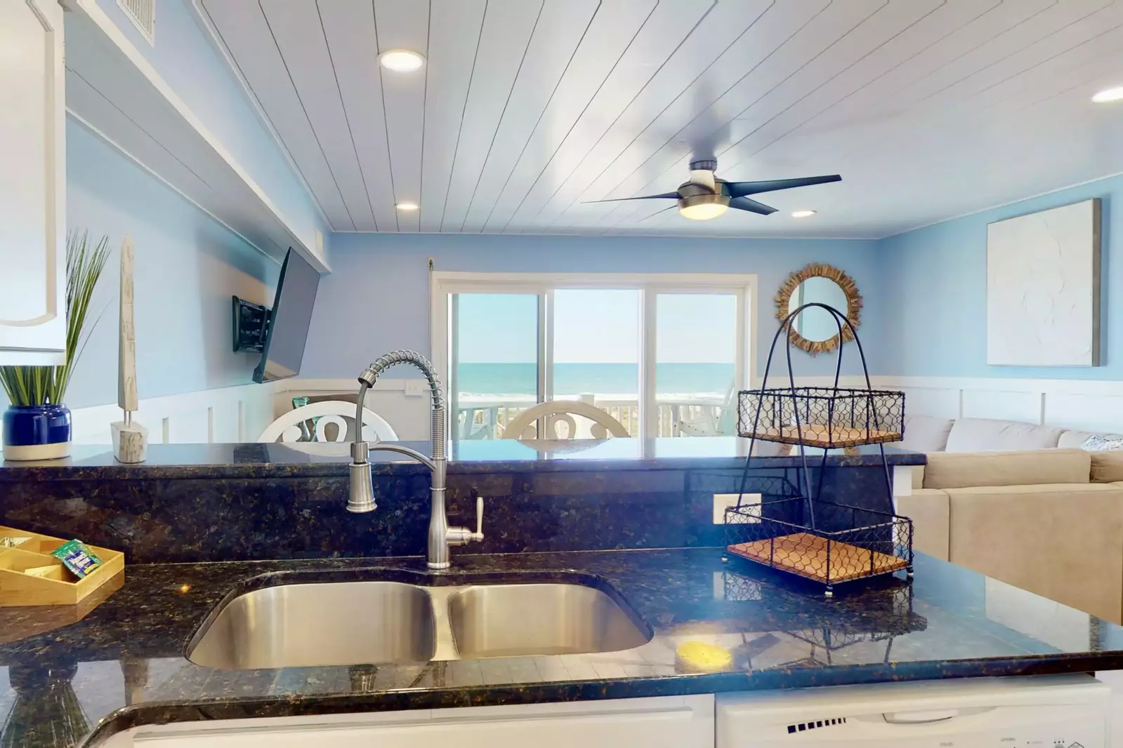 Enjoy the ocean view from the kitchen