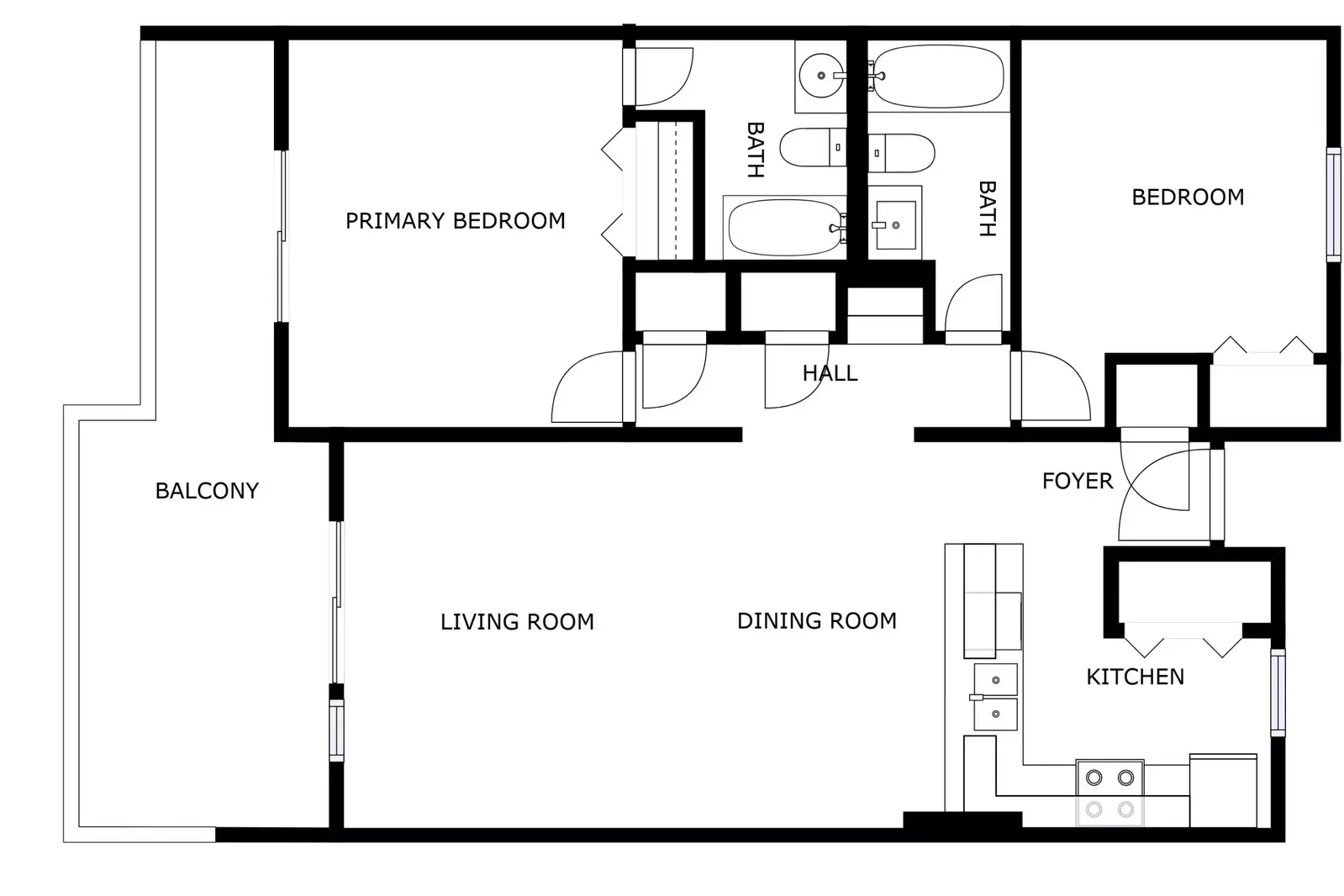 Layout of the condo with standard bedroom is the bunk area.