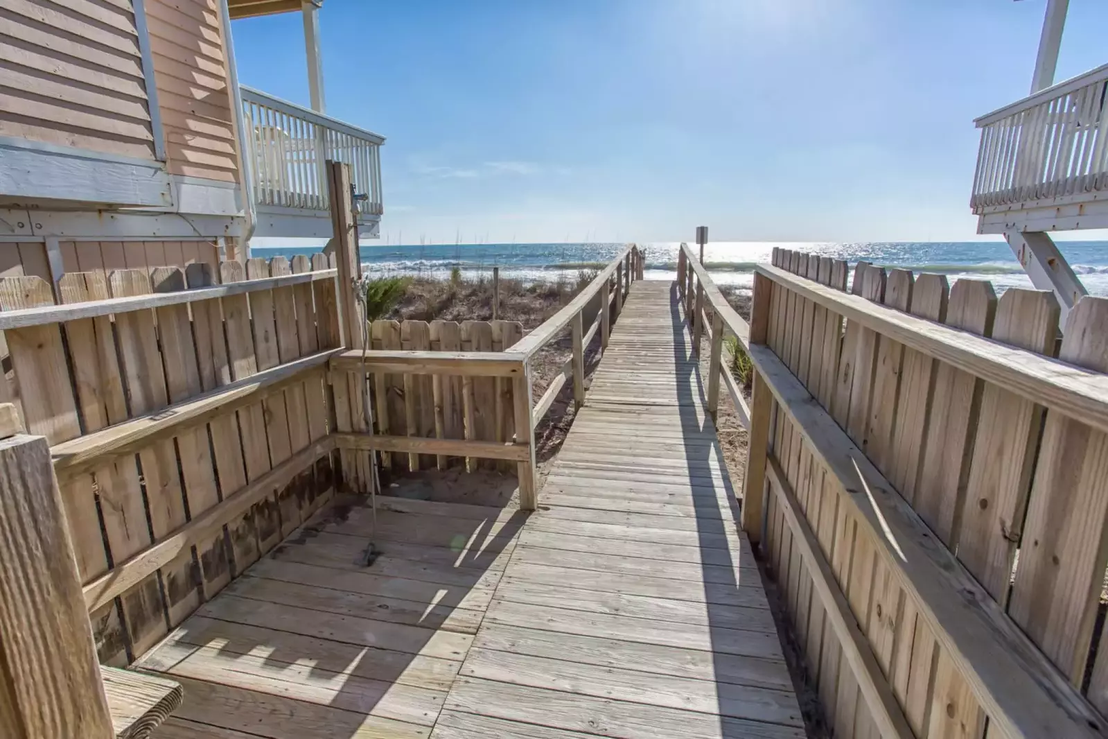 This is not public beach access, its for exclusively for Ocean Dunes guests, complete with an outdoor shower and a hose down area